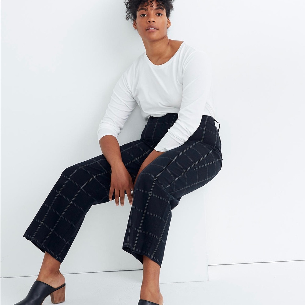Madewell emmett wise leg crop in windowpane